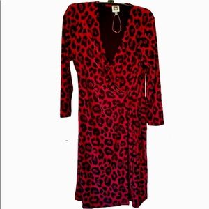 Animal print tie-front dress Anne Klein